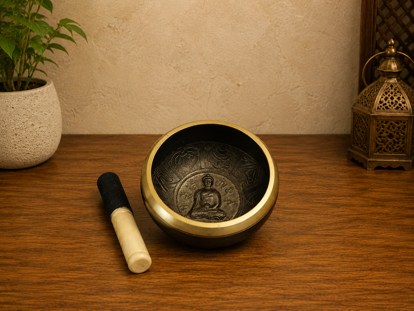 TIBETAN SINGING MUSICAL BOWL BLACK 
