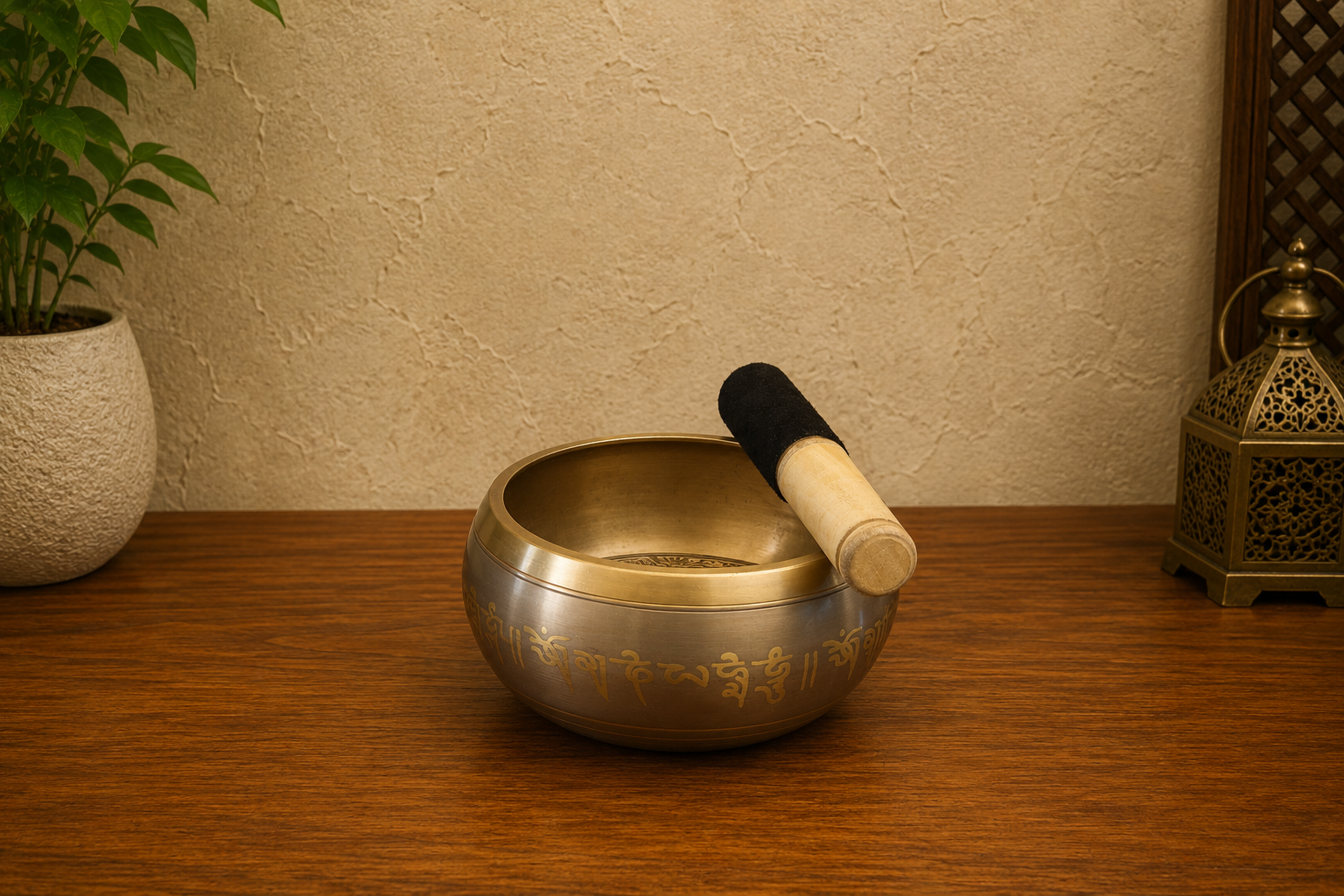 TIBETAN SINGING MUSICAL BOWL YELLOW